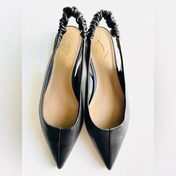 New Sam Edelman Whitney black leather pointed toe flats, sz 8.5. Orig $140+ - Picture 6 of 12